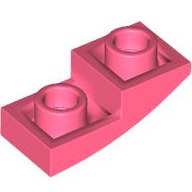 Lego destička 2x1 půl oblouku zakulacená hladká invertovaná, korálová (6438408)